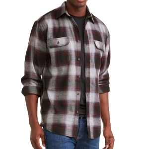 Soft cotton flannel shirt, fits like L